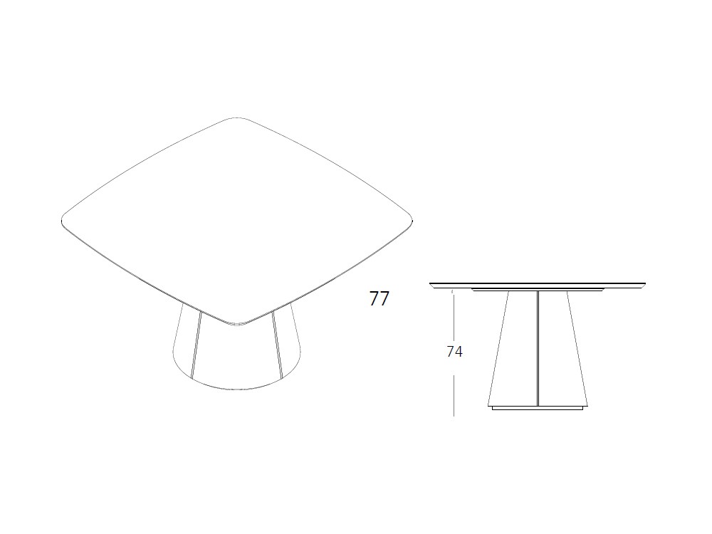 Mesa cuadrada fija de comedor XVII Madera de A. Brito - 5