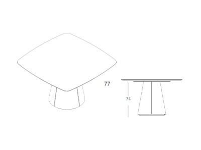 Mesa cuadrada fija de comedor XVII Madera de A. Brito - 5
