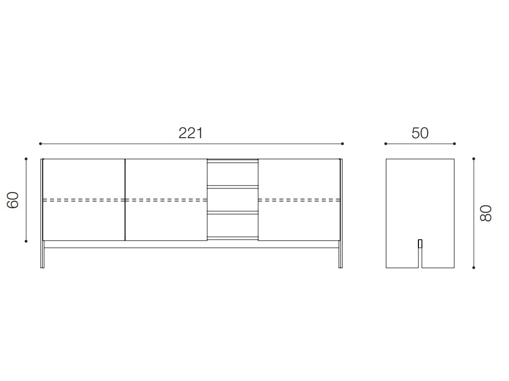 Aparador Arbor Vano de Roble macizo Devina Nais - 4