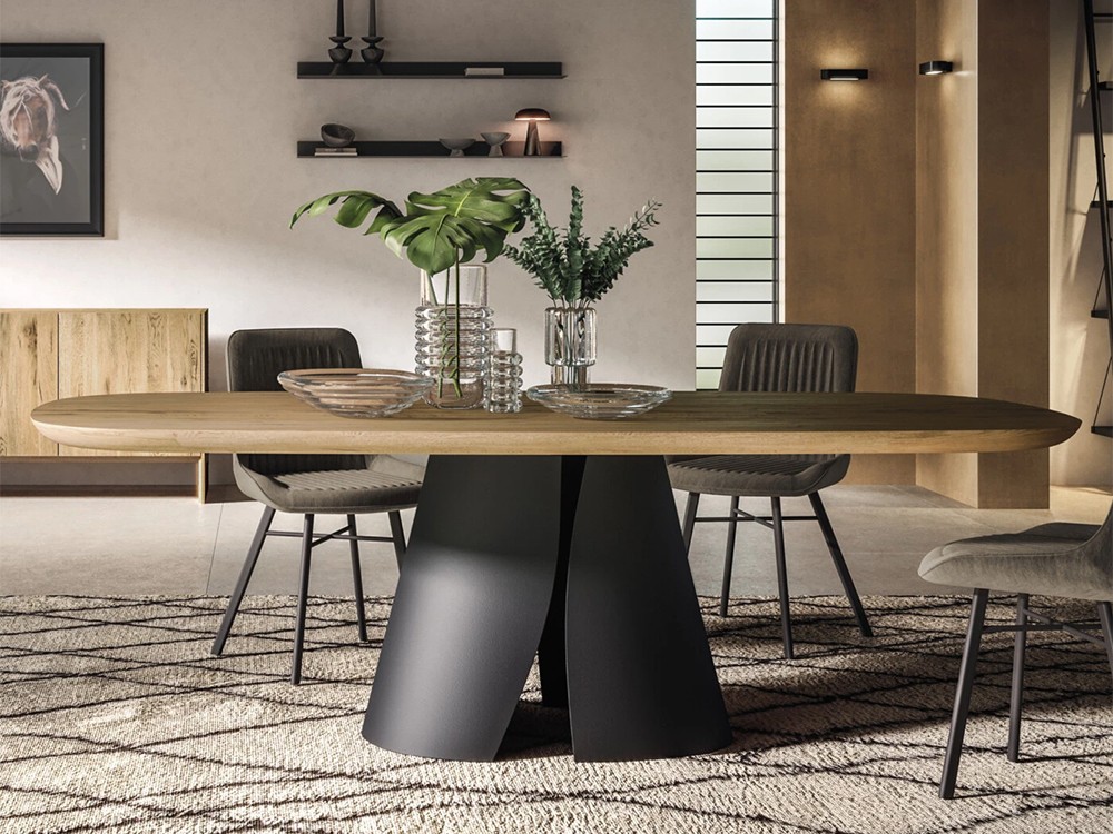Mesa para comedor ovalada Cosmopolitan Shell de madera Devina Nais - 1