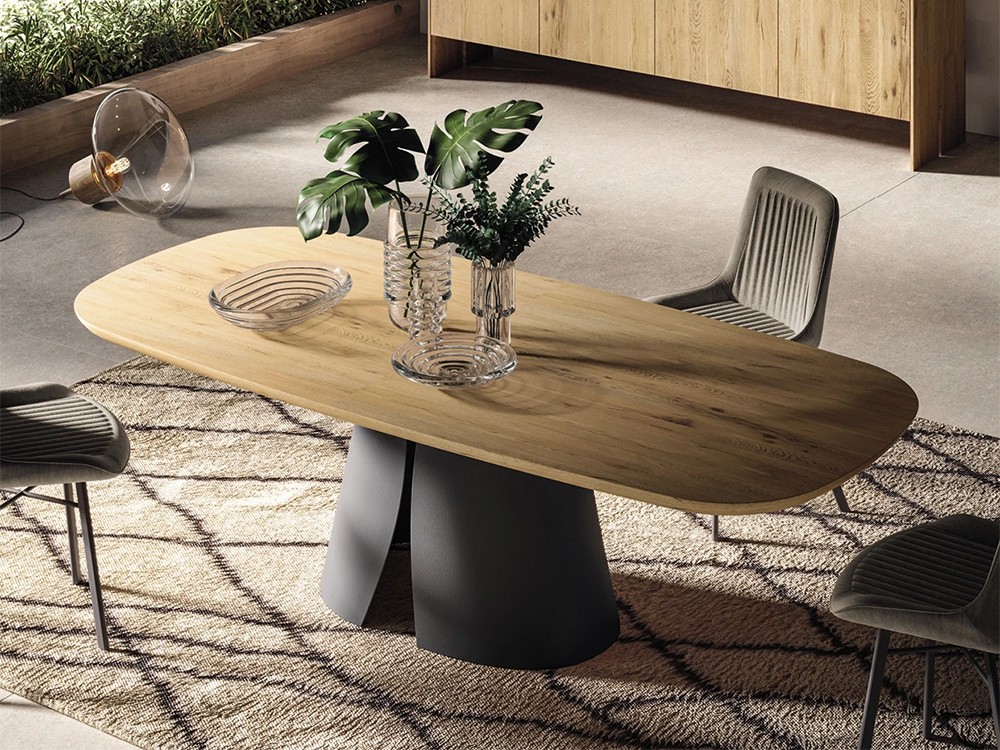 Mesa para comedor ovalada Cosmopolitan Shell de madera Devina Nais - 2