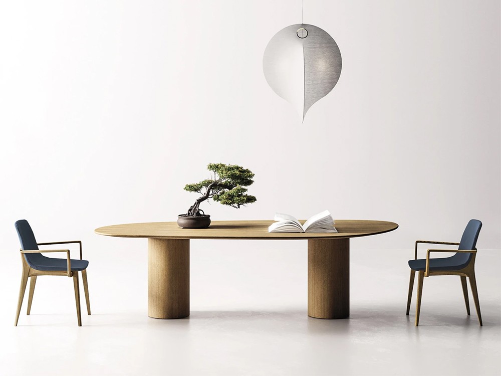 Mesa de comedor Stone Jumbo de madera maciza de roble Devina Nais - 1