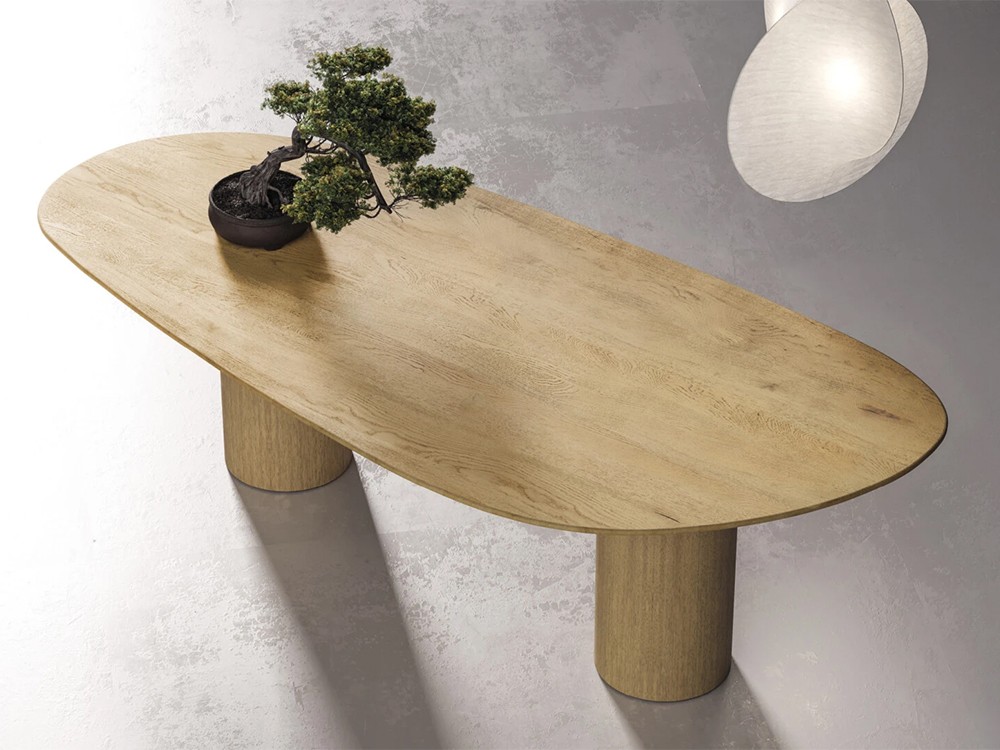 Mesa de comedor Stone Jumbo de madera maciza de roble Devina Nais - 2