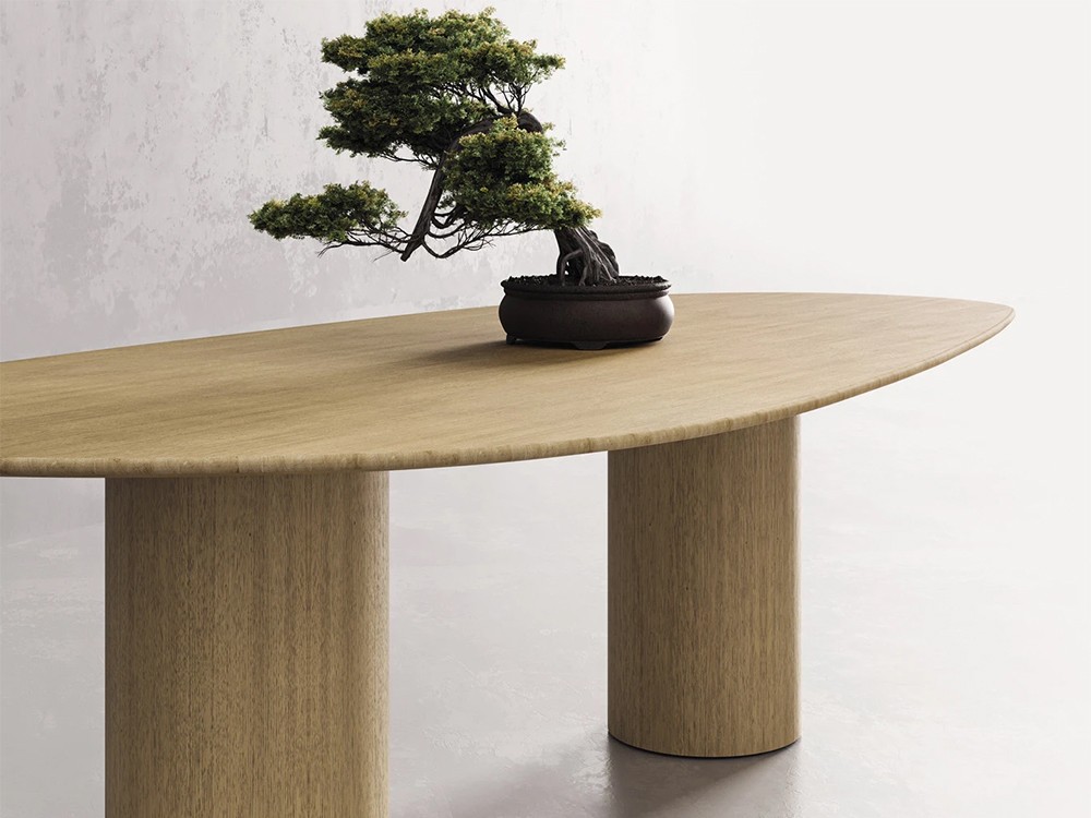 Mesa de comedor Stone Jumbo de madera maciza de roble Devina Nais - 4