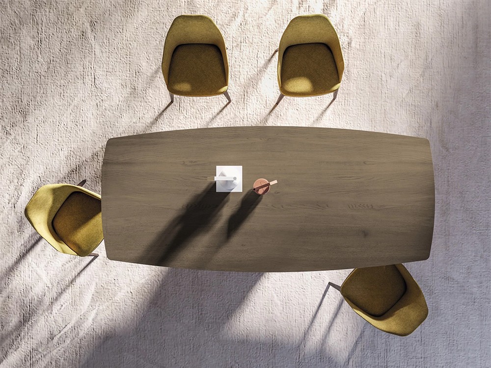 Mesa de comedor con sobre de madera maciza de roble Manhattan Barrel Shell Devina Nais - 2