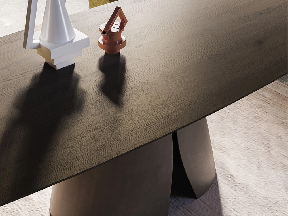 Mesa de comedor con sobre de madera maciza de roble Manhattan Barrel Shell Devina Nais - 4