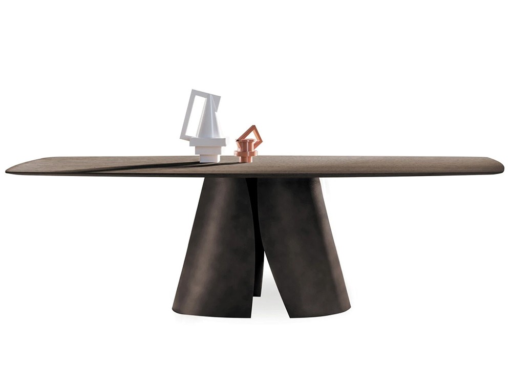 Mesa de comedor con sobre de madera maciza de roble Manhattan Barrel Shell Devina Nais - 3