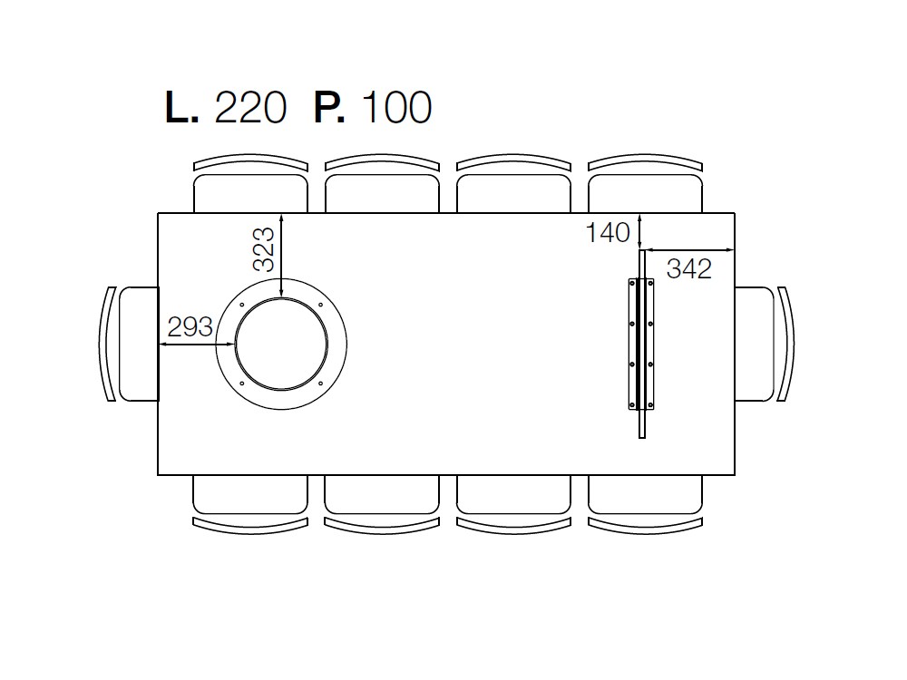 Mesa de comedor fija roble Manhattan Pillar Mix de Devina Nais - 5