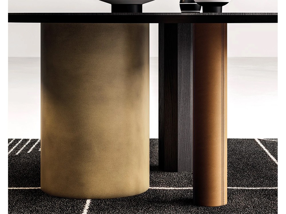 Mesa redonda fija Manhattan Slice Pillar de madera de roble Devina Nais - 3