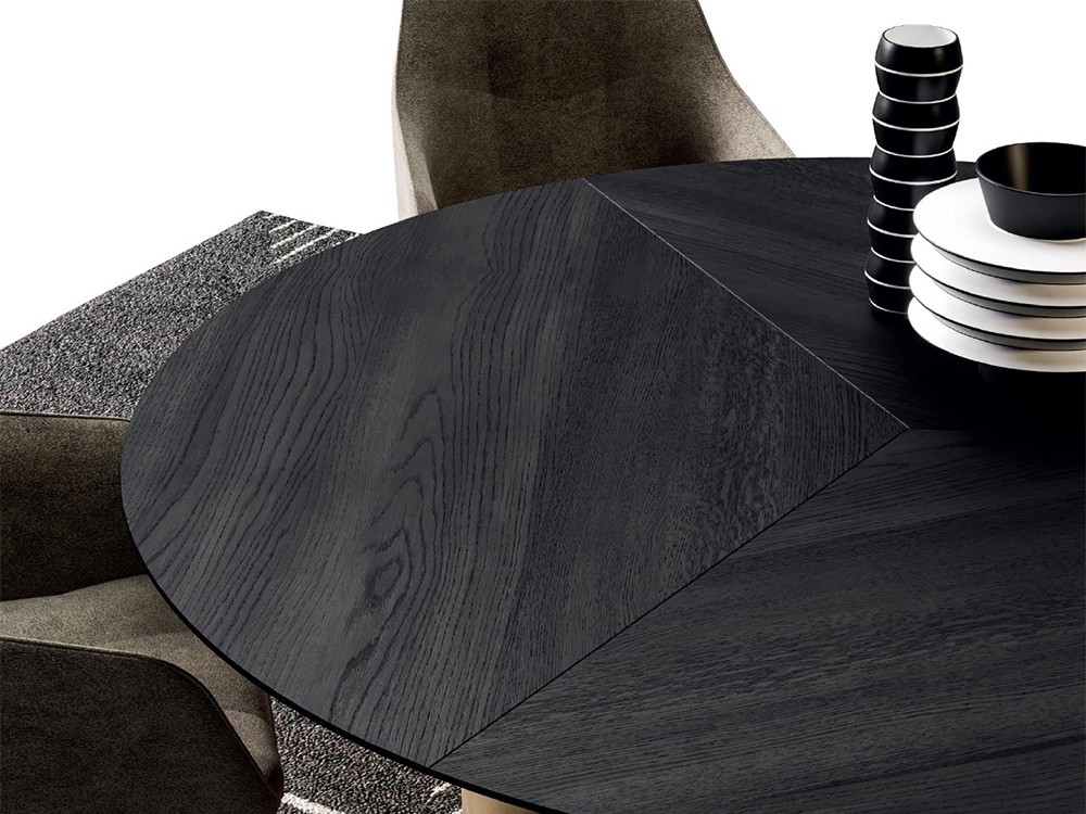 Mesa redonda fija Manhattan Slice Pillar de madera de roble Devina Nais - 2