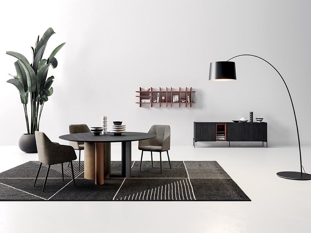 Mesa redonda fija Manhattan Slice Pillar de madera de roble Devina Nais - 6