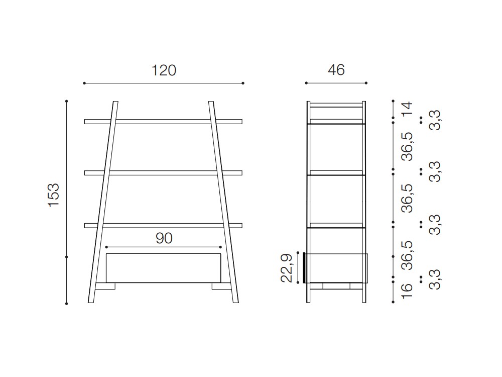 Librería Step de madera de roble Devina Nais - 7
