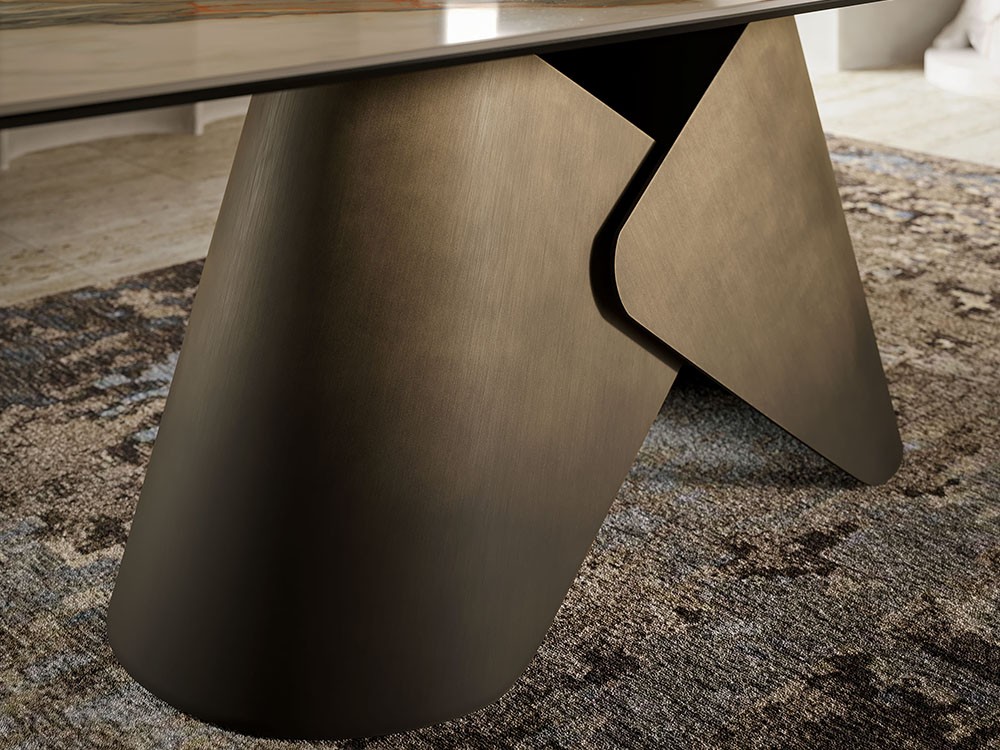 Mesa fija de comedor Scott Keramik de acero y cerámica Marmi de Cattelan Italia - 3