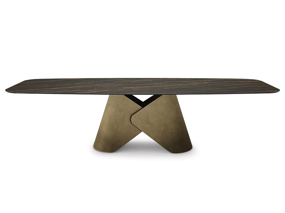 Mesa fija de comedor Scott Keramik de acero y cerámica Marmi de Cattelan Italia - 4