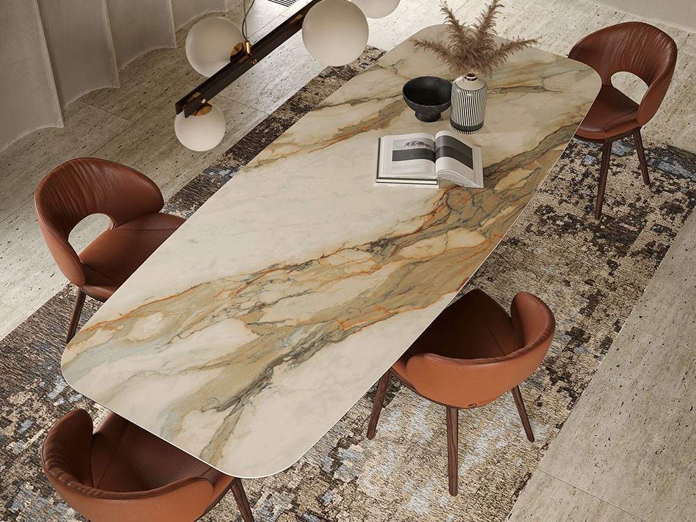 Mesa fija de comedor Scott Keramik de acero y cerámica Marmi de Cattelan Italia - 6