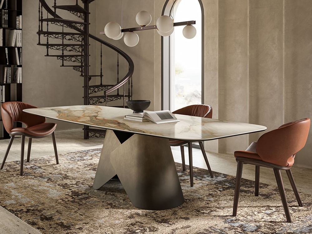 Mesa fija de comedor Scott Keramik de acero y cerámica Marmi de Cattelan Italia - 2