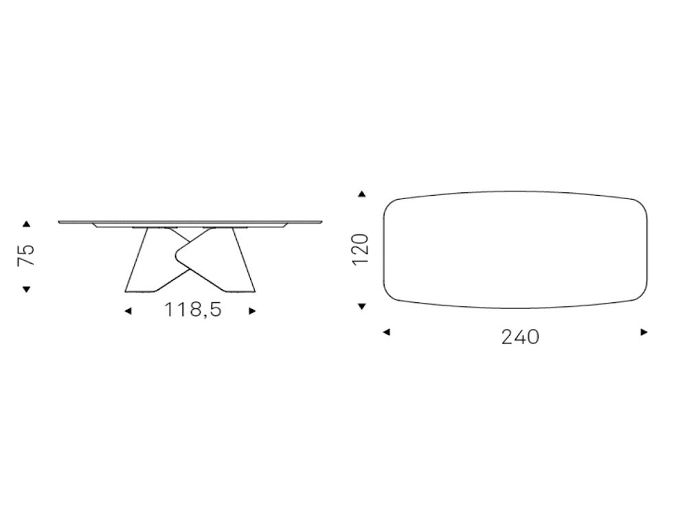Mesa de comedor fija Scott Keramik Premium de acero y cerámico de Cattelan Italia - 6
