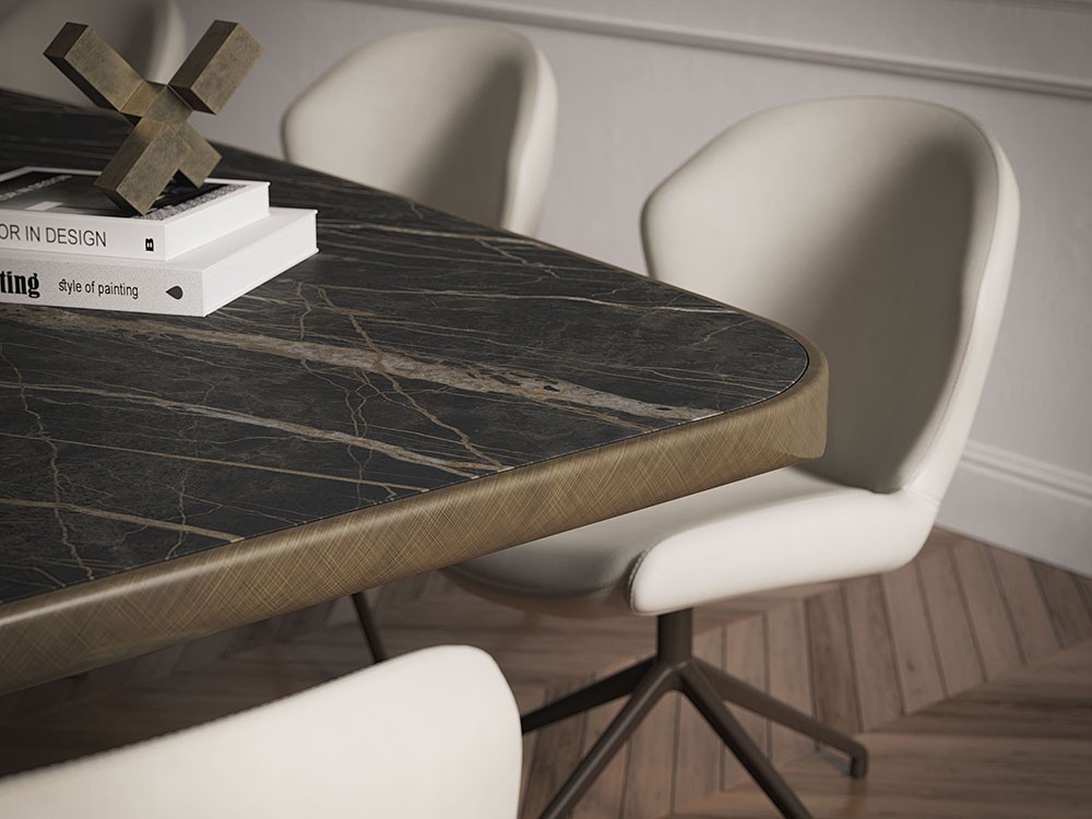 Mesa de comedor fija Scott Keramik Premium de acero y cerámico de Cattelan Italia - 3