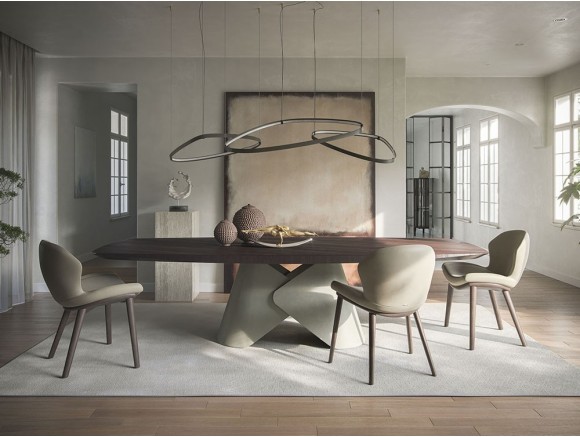 Mesa fija de comedor Scott Wood de acero y madera Cattelan - 1