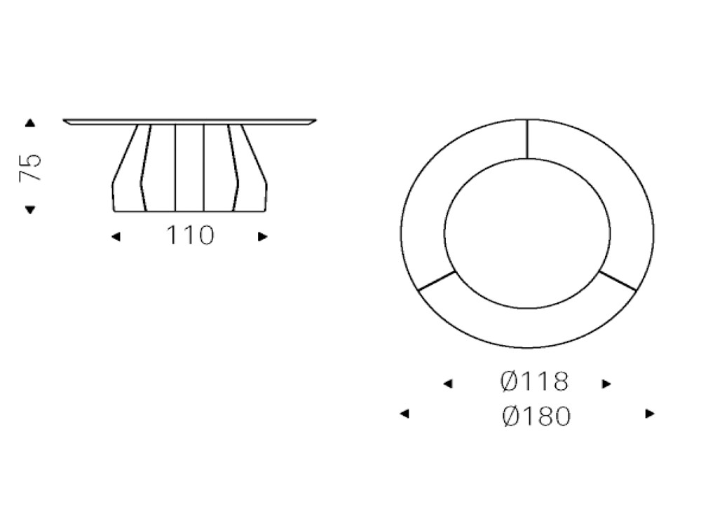 Mesa de comedor redonda Senator Ker-wood con o sin pieza móvil de Cattelan - 5