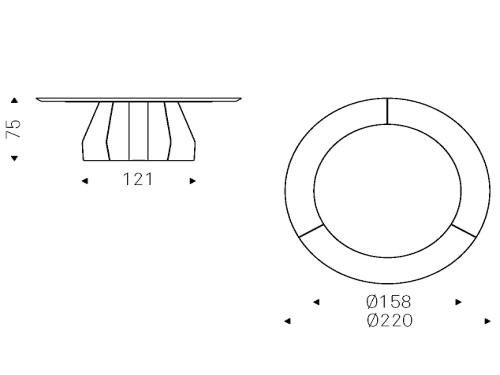 Mesa de comedor redonda Senator Ker-wood con o sin pieza móvil de Cattelan - 6