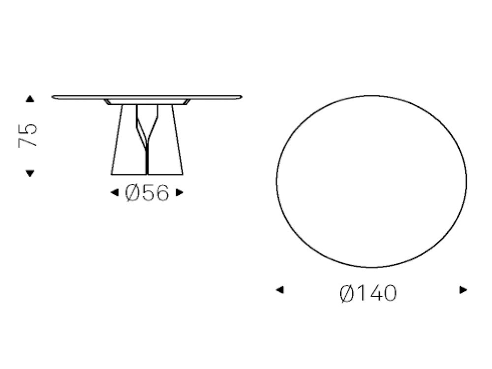 Mesa fija de comedor redonda u ovalada Giano Argile de Cattelan Italia - 5