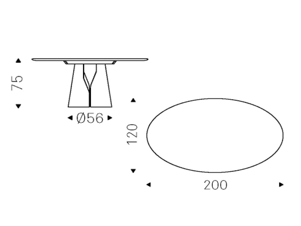 Mesa fija de comedor redonda u ovalada Giano Argile de Cattelan Italia - 8