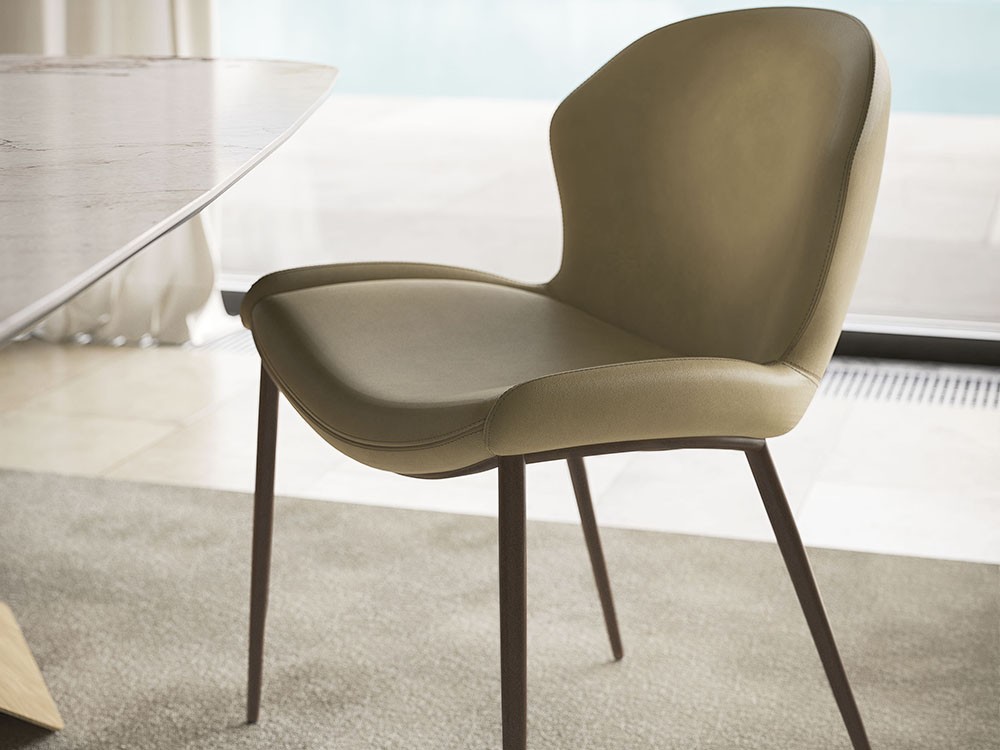 Silla Rachel ML tapizada en ecopiel de Cattelan Italia - 1