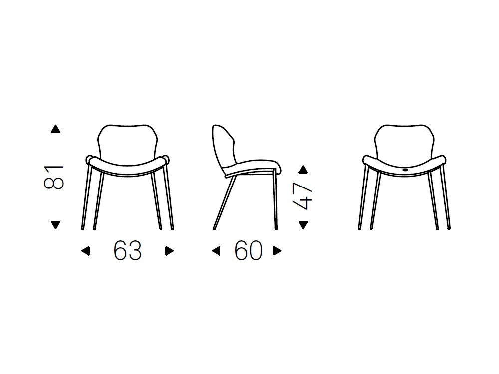 Silla Rachel ML tapizada en ecopiel de Cattelan Italia - 6