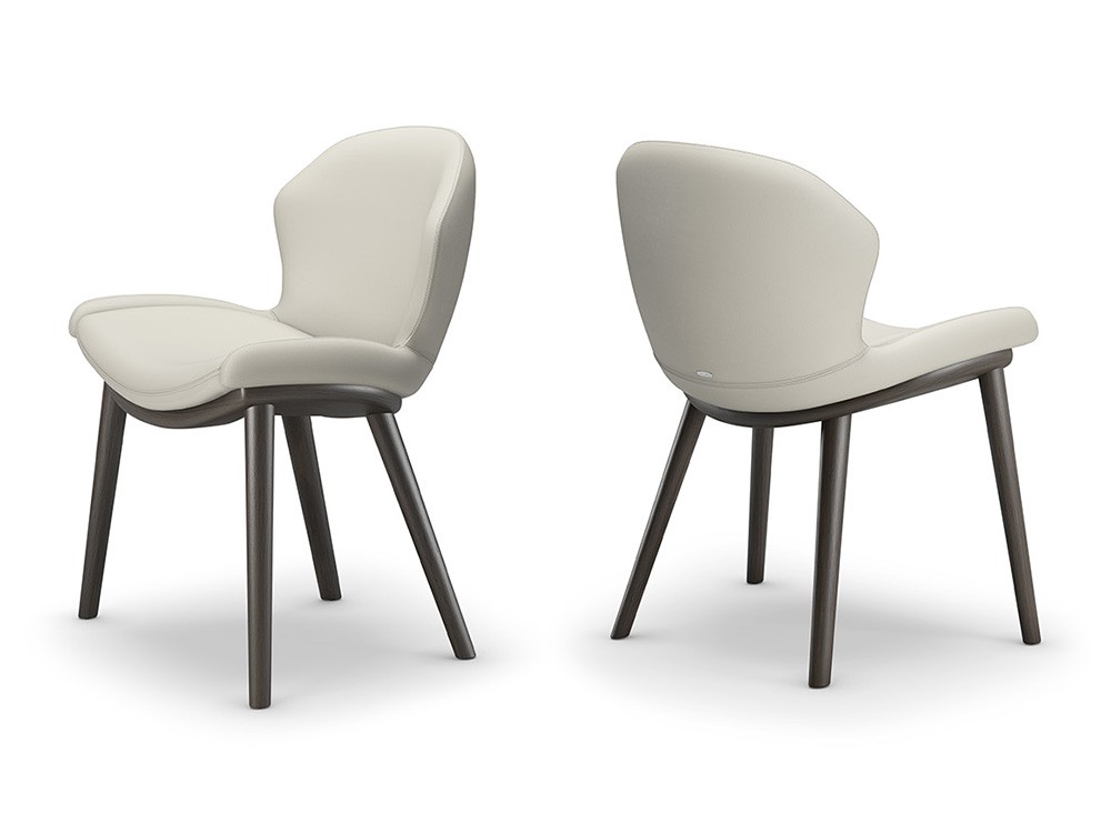 Silla de comedor Rachel Wood tapizada en ecopiel de Cattelan - 3