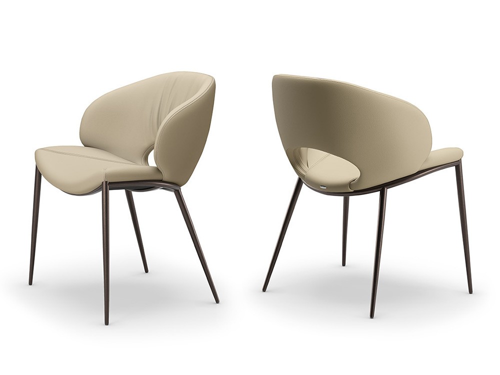 Silla de comedor Miranda ML tapizada en ecopiel de Cattelan Italia - 4