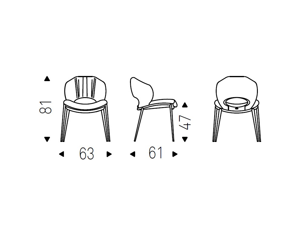 Silla de comedor Miranda ML tapizada en ecopiel de Cattelan Italia - 5