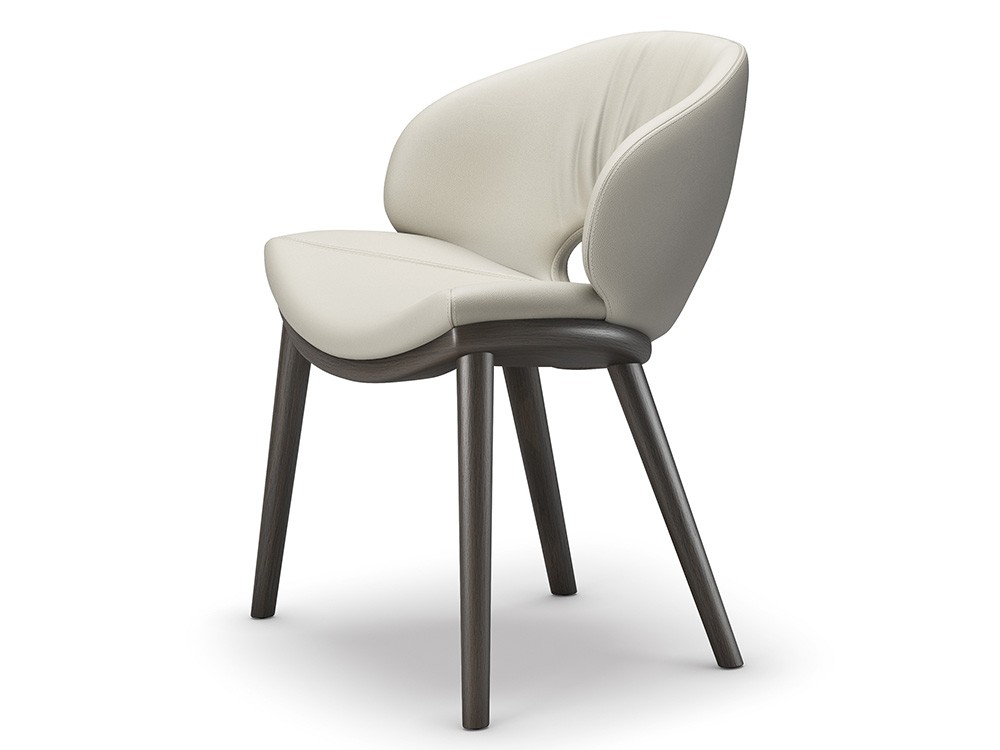 Silla Miranda Wood tapizada en ecopiel de Cattelan Italia - 2