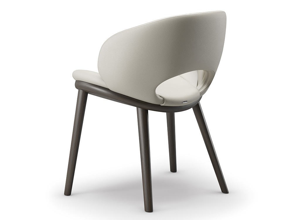 Silla Miranda Wood tapizada en ecopiel de Cattelan Italia - 3