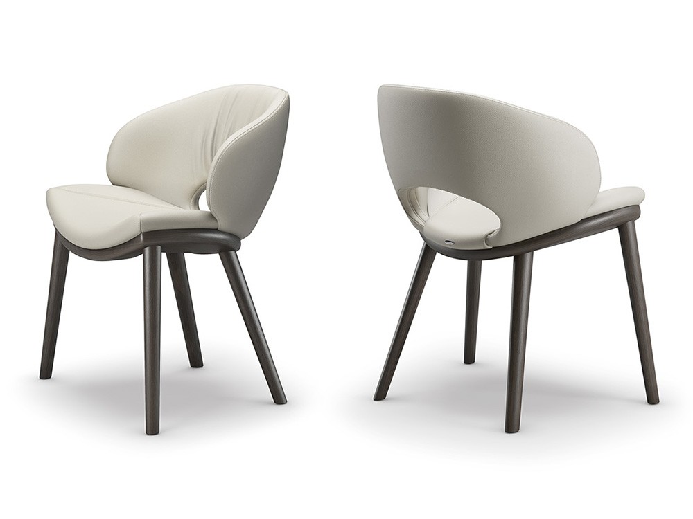 Silla Miranda Wood tapizada en ecopiel de Cattelan Italia - 5