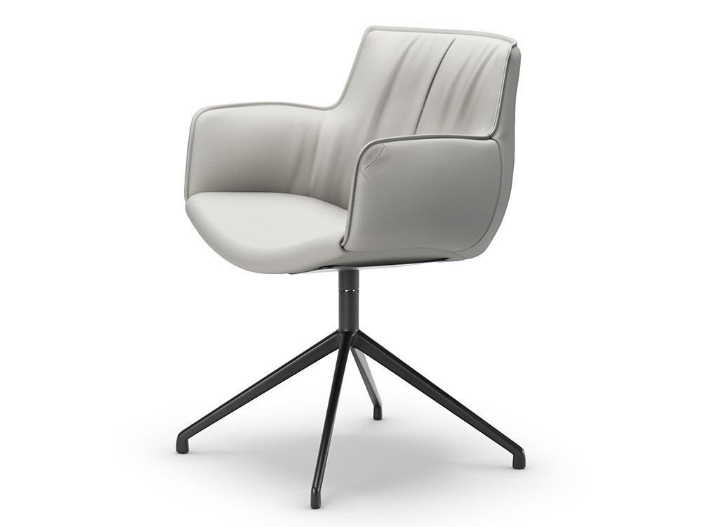 Silla giratoria Rhonda Turn tapizada en ecopiel de Cattelan - 3