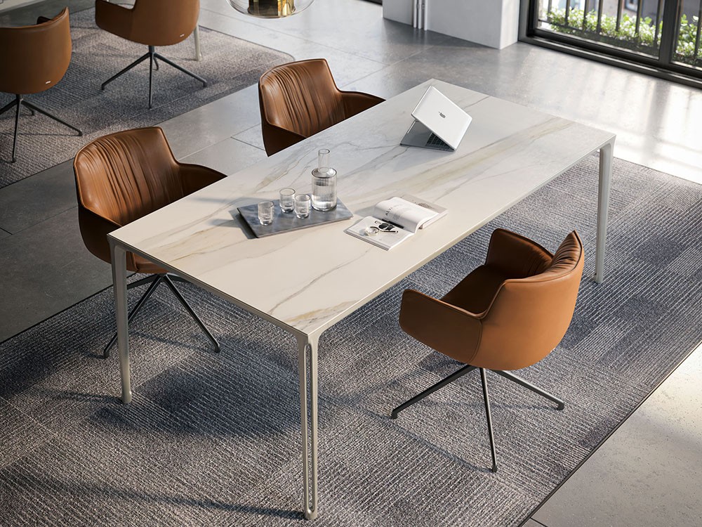 Silla giratoria Rhonda Turn tapizada en ecopiel de Cattelan - 2