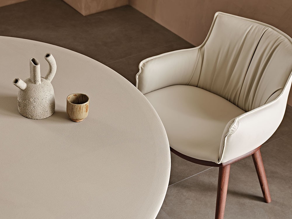 Silla Rhonda Wood tapizada en ecopiel de Cattelan Italia - 3