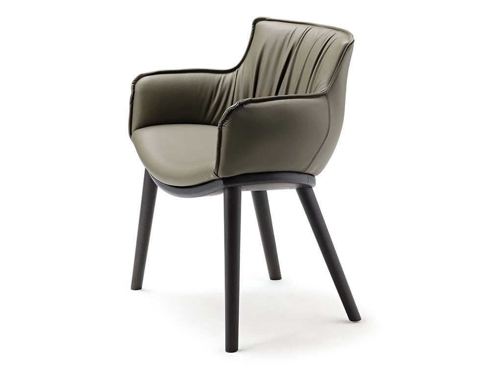 Silla Rhonda Wood tapizada en ecopiel de Cattelan Italia - 4