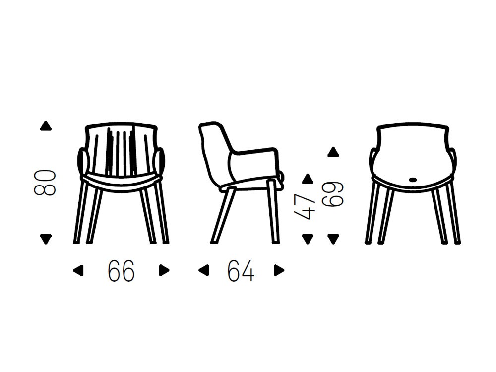 Silla Rhonda Wood tapizada en ecopiel de Cattelan Italia - 5