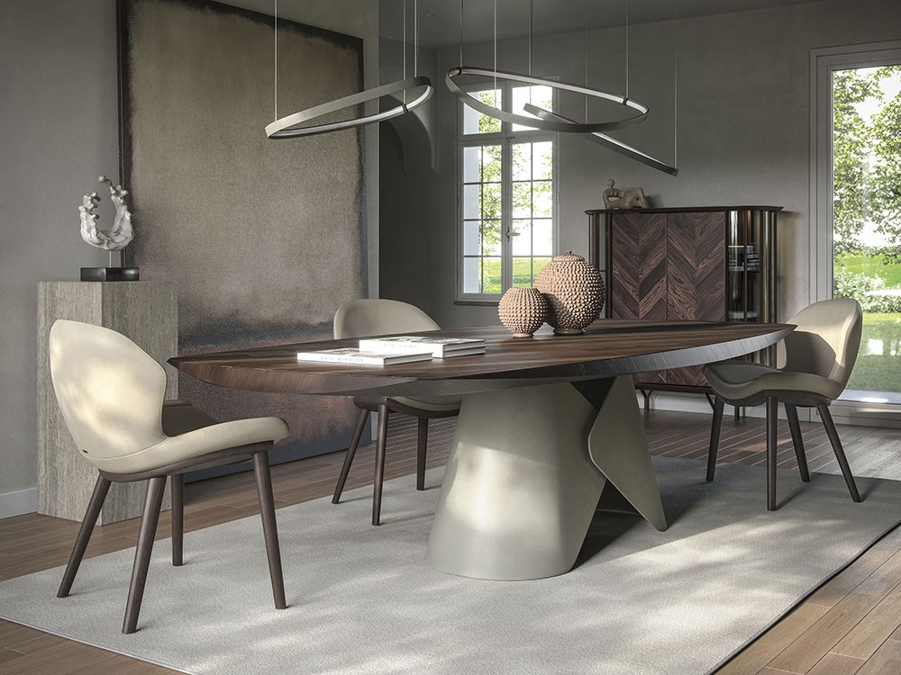 Silla de comedor Rachel Wood tapizada en ecopiel de Cattelan - 8