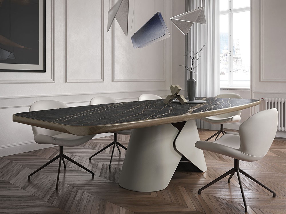 Silla giratoria Rachel Turn tapizada en ecopiel de Cattelan Italia - 5