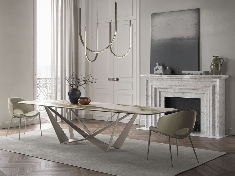 Silla de comedor Miranda ML tapizada en ecopiel de Cattelan Italia - 7