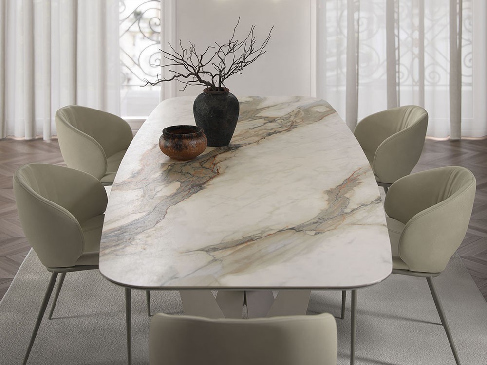 Silla de comedor Miranda ML tapizada en ecopiel de Cattelan Italia - 6