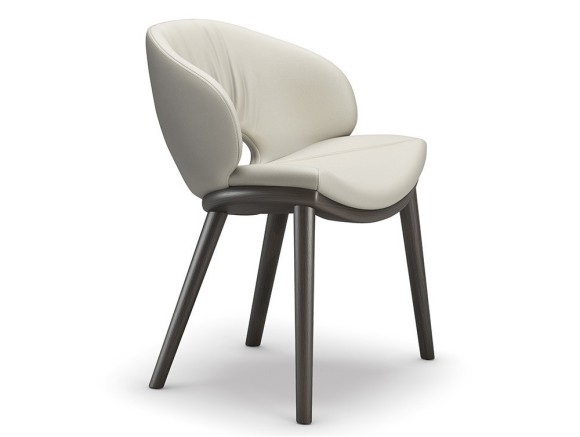 Silla Miranda Wood tapizada en ecopiel de Cattelan Italia - 9