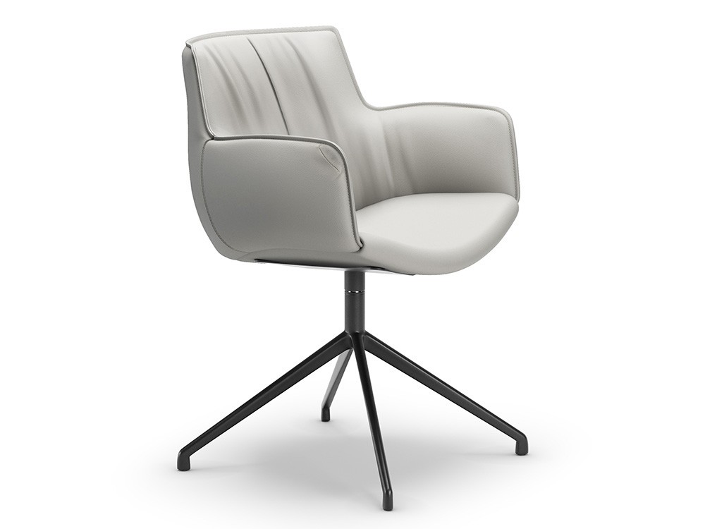 Silla giratoria Rhonda Turn tapizada en ecopiel de Cattelan - 6