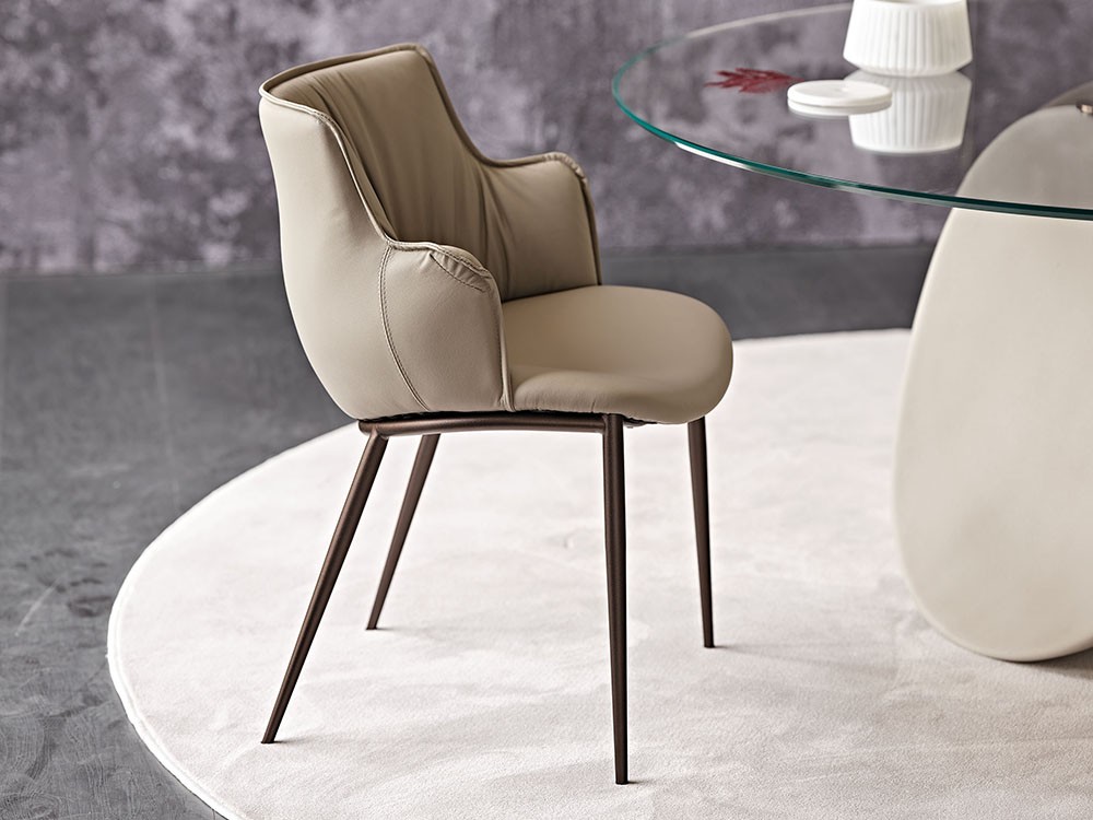 Silla de comedor Rihanna tapizada en ecopiel de Cattelan Italia - 2