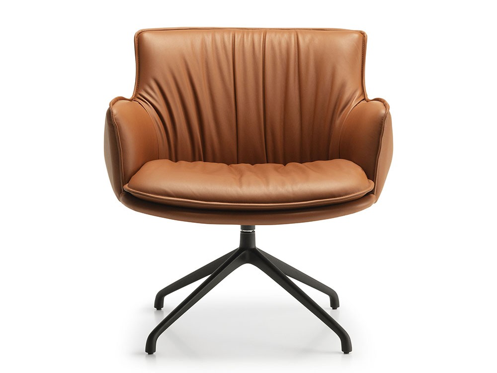 Sillón giratorio Rhonda Lounge tapizado en ecopiel de Cattelan Italia - 3