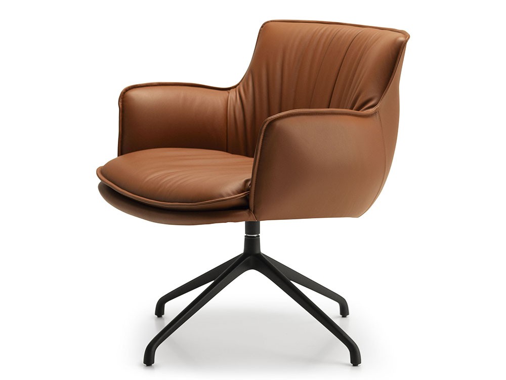 Sillón giratorio Rhonda Lounge tapizado en ecopiel de Cattelan Italia - 4