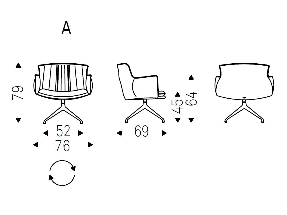 Sillón giratorio Rhonda Lounge tapizado en ecopiel de Cattelan Italia - 6